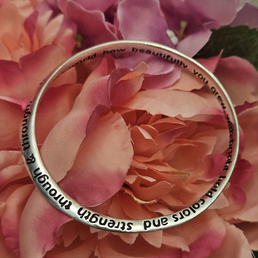 Bangle If Sisters were flowers poem bracelet silvertone